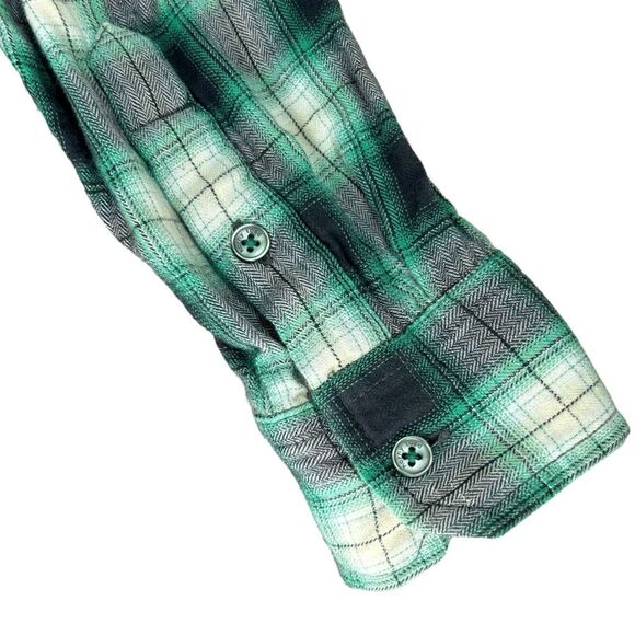 Horny Toad Adjunct Hoodie Plaid Zip Shirt Jacket Flannel S Green Organic Cotton - Picture 6 of 11